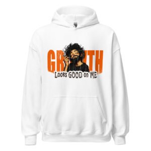 Unisex hoodie in white, front view - cozy cotton blend pullover